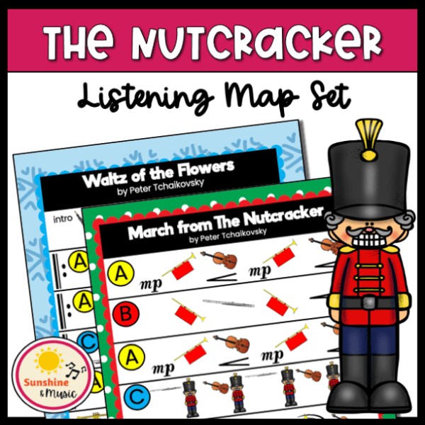 The nutcracker listening map set with a picture of a listening map to March from The Nutcracker