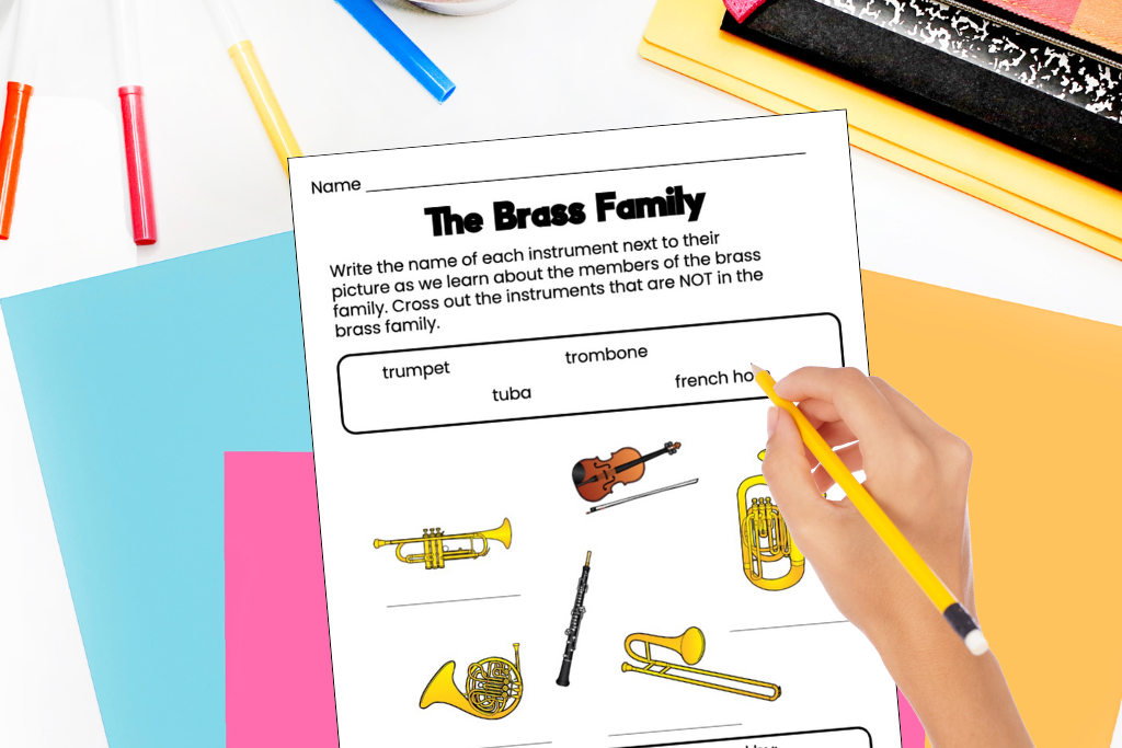 instruments of the orchestra worksheets 