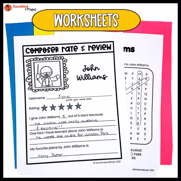 John Williams worksheets