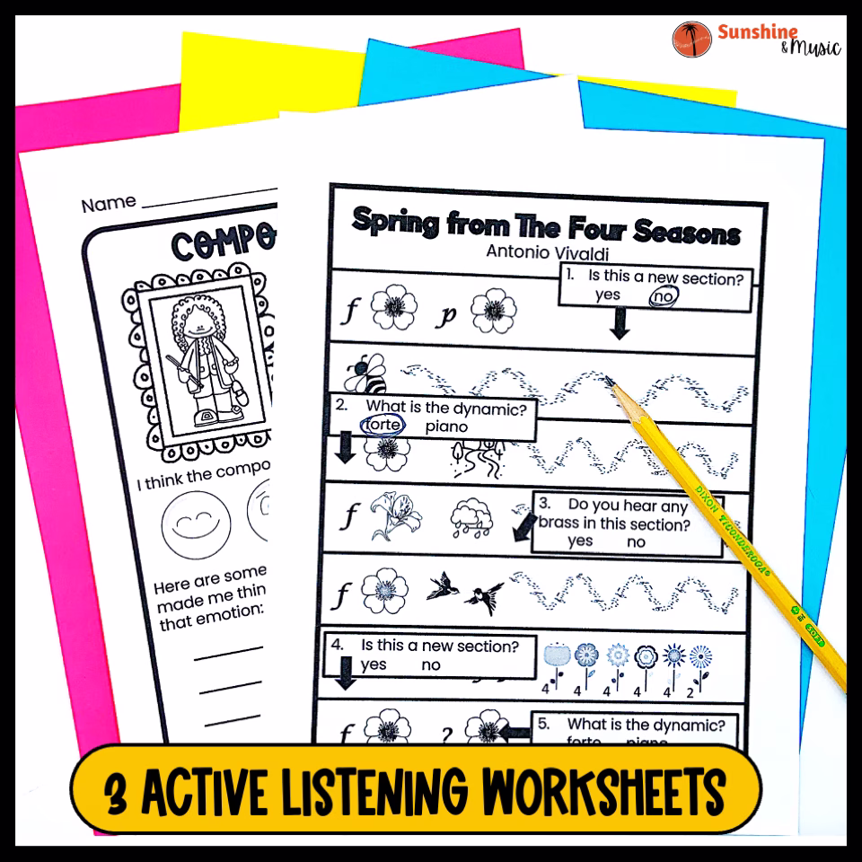 Vivaldi Spring worksheets