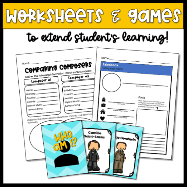 Composer of the Month worksheets and games