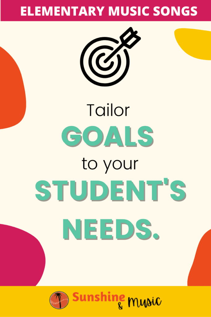 text: tailor goals to your student's needs with target icon