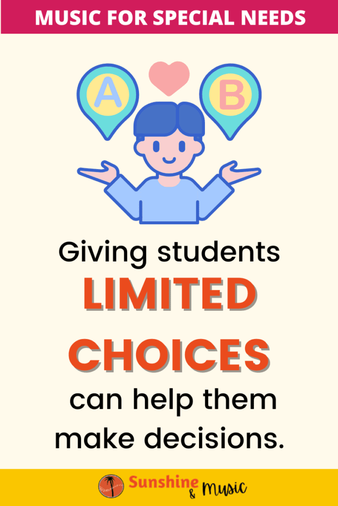 text: giving students limited choices can help them make decisions.
