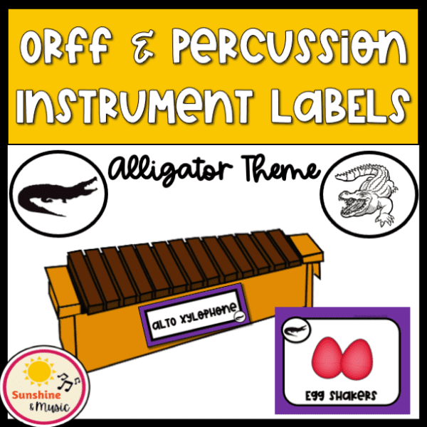 orff and percussion musical instrument labels alligator them with xylophone and egg shaker labels