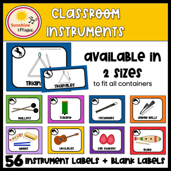 classroom instrument labels dolphin theme