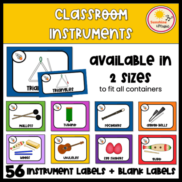 musical instrument labels rocket theme for classroom percussion instruments