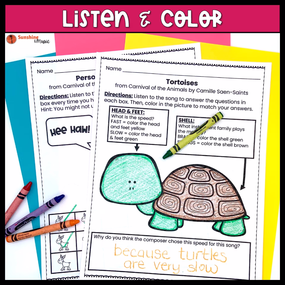 Carnival of the Animals Coloring Activities and Worksheets - Image 2