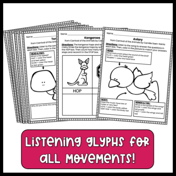 ext: listening glyphs for all movements image: listening glyph activities for carnival of the animals