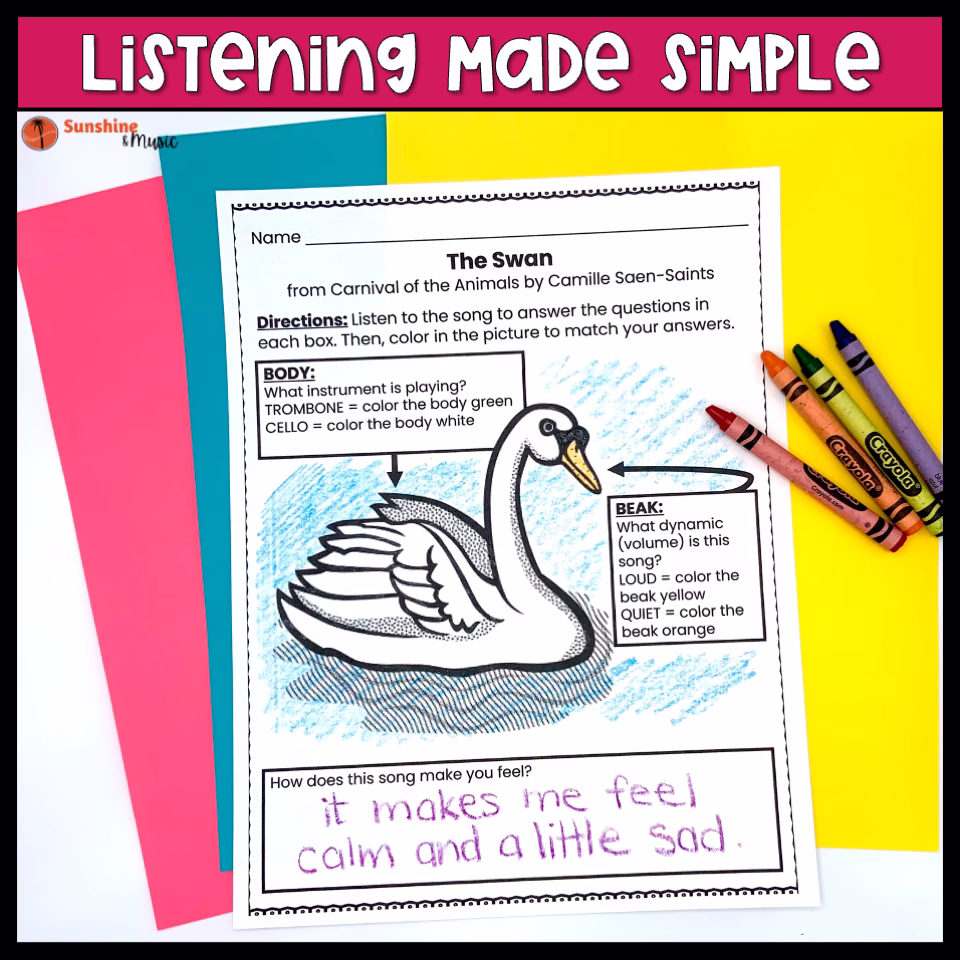Carnival of the Animals Coloring Activities and Worksheets - Image 3