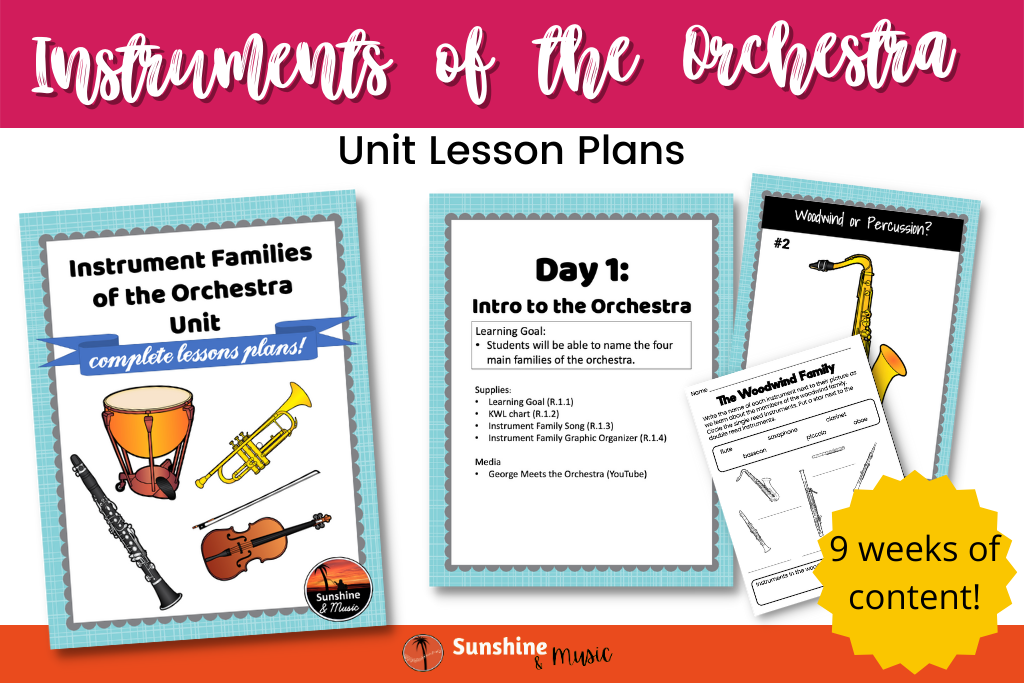 text: instruments of the orchestra unit lesson plans image: resources from a nine week unit on the instruments of the orchestra