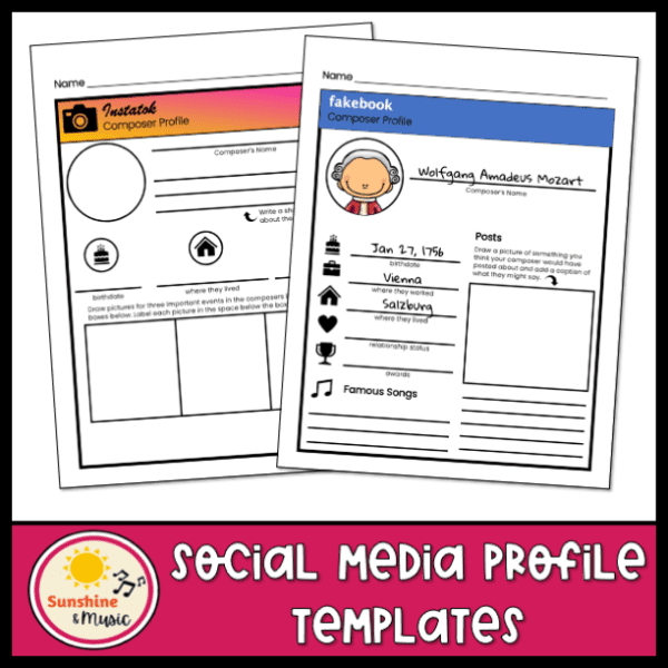 social media profile templates for composer research project