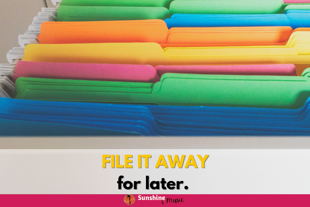 filing away lesson plans