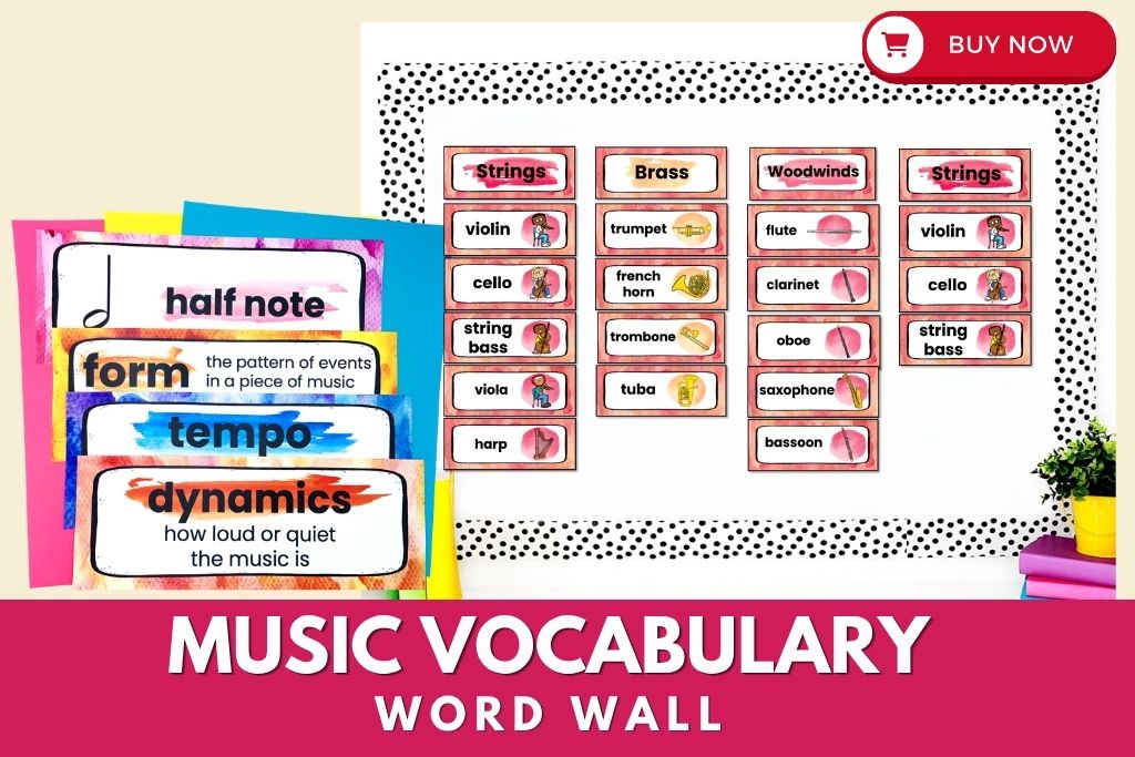 music vocabulary word wall