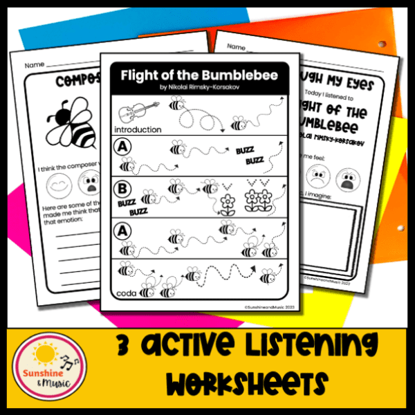 flight of the bumblebee worksheets