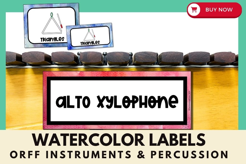 watercolor labels music teacher classroom decor