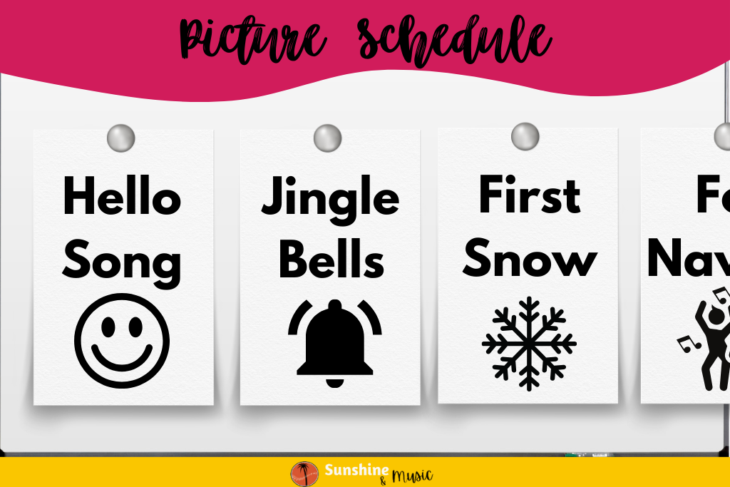 picture schedule for a special ed music class