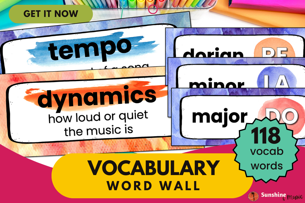 music vocabulary word wall