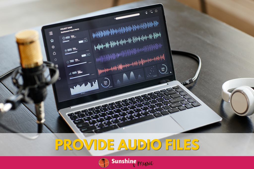 provide audio files for sub plans for music