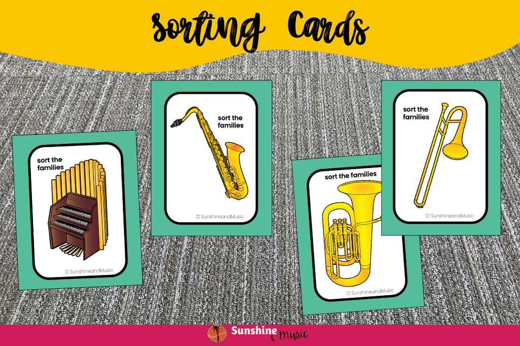 orchestra instrument sorting cards