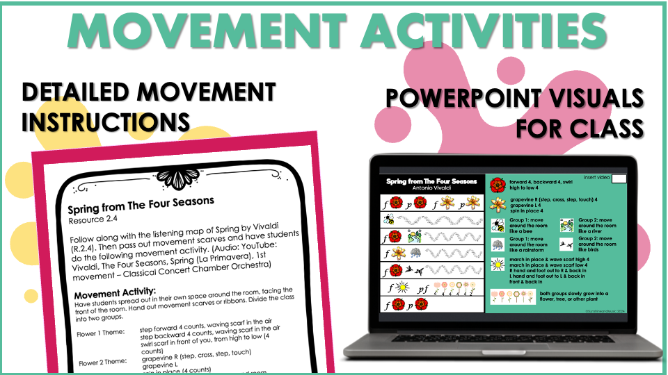 movements activities for learning about string instruments